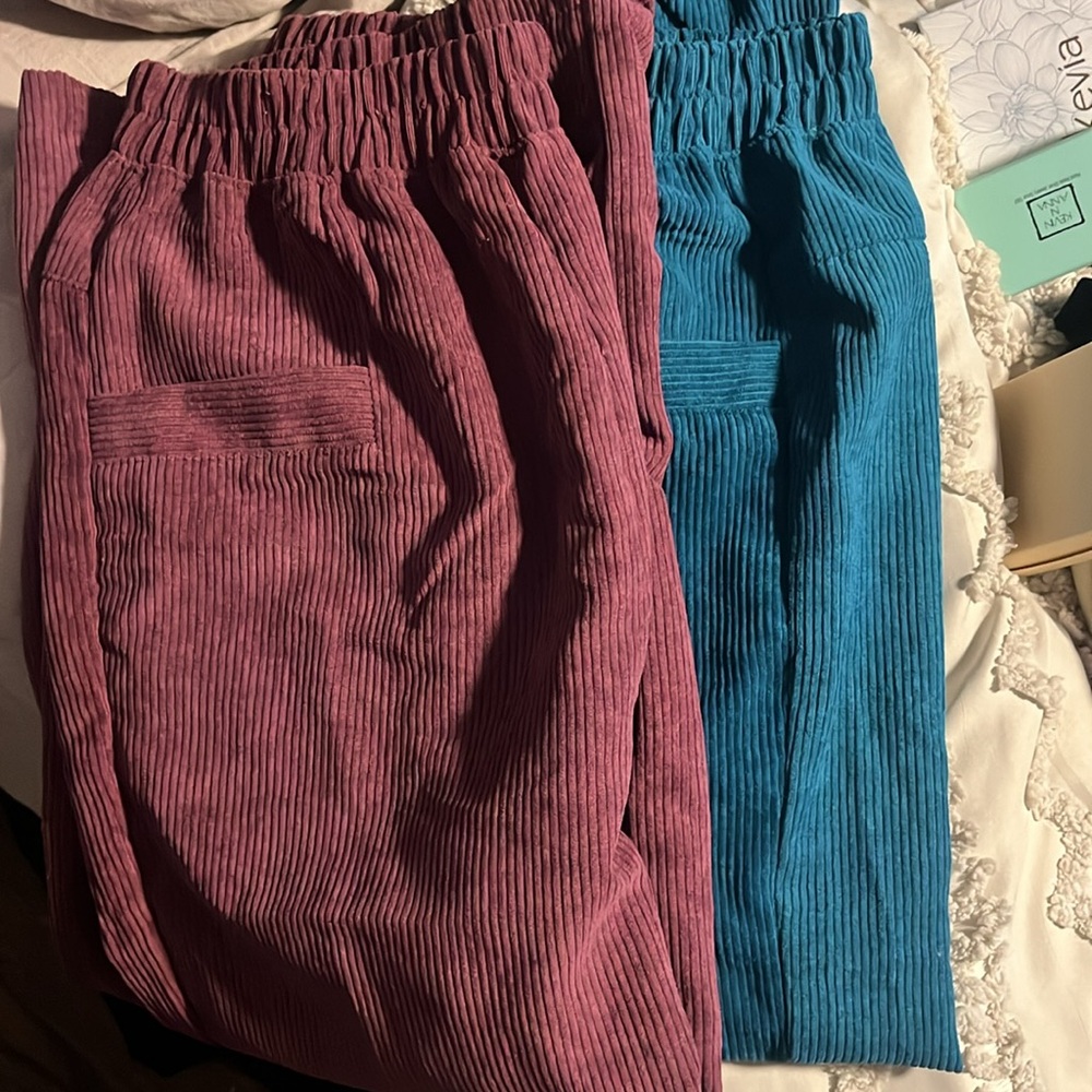 Zenana two piece corduroy pants size S but oversized